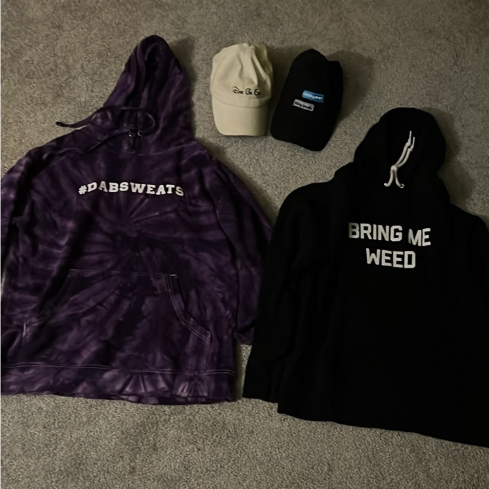 Koala puffs merch, Purple Tie-Dye Hoodie & Black Hoodie hat bundle